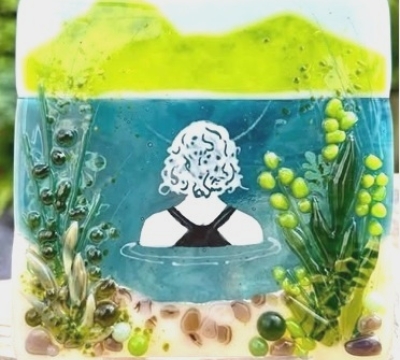 'Lakes Wild Swimmer' in Fused Glass - with Michelle of Lakeshore Arts